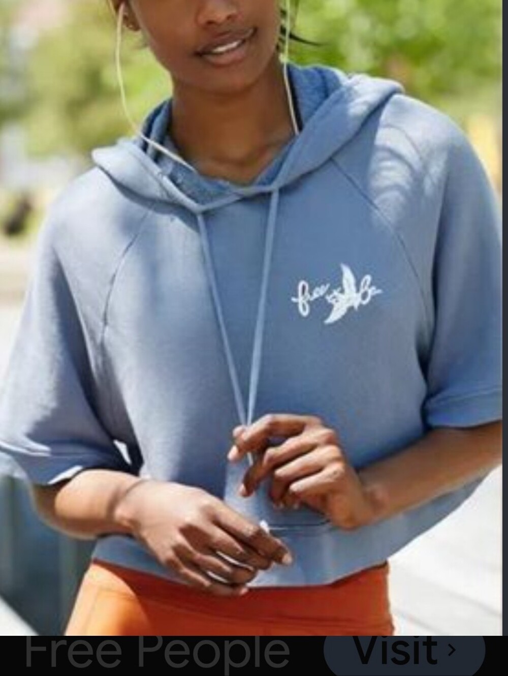 Free People Movement Cropped Oversized Hoodie Sweatshirt XS